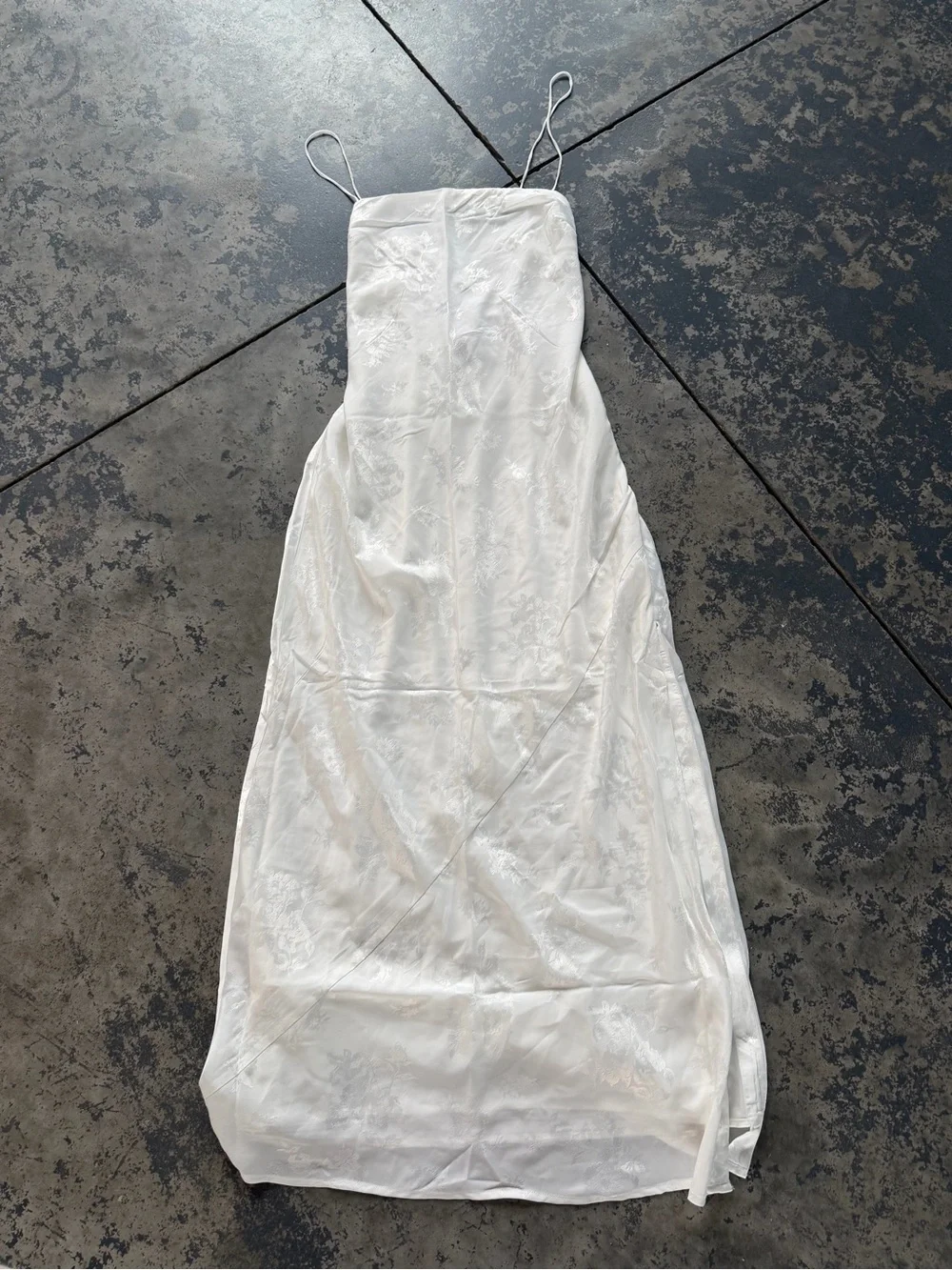 Elegant White Slip Maxi Dress with Side Slit